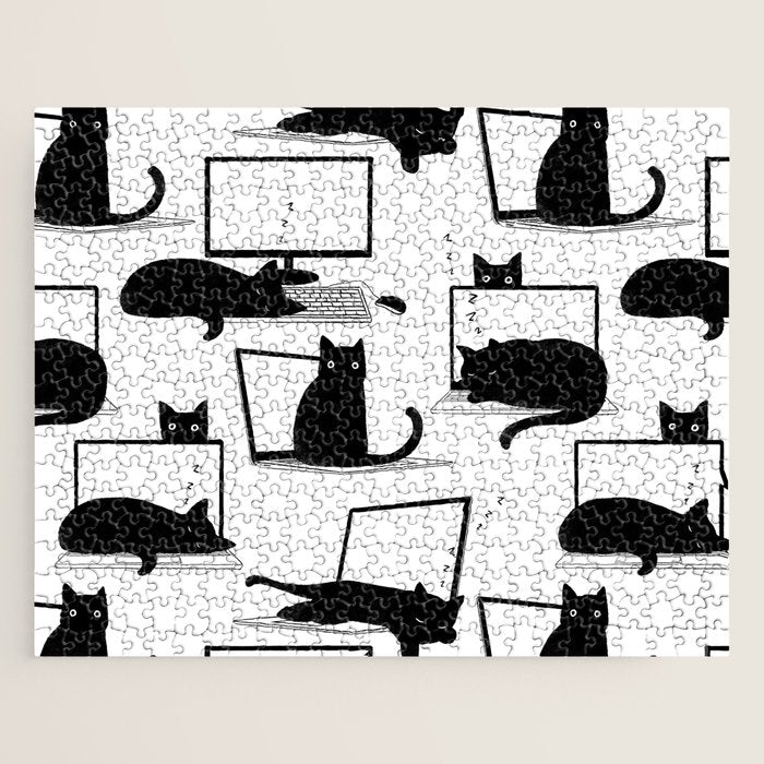 Cats Sitting on Laptops Jigsaw Puzzle Gallery Image 1