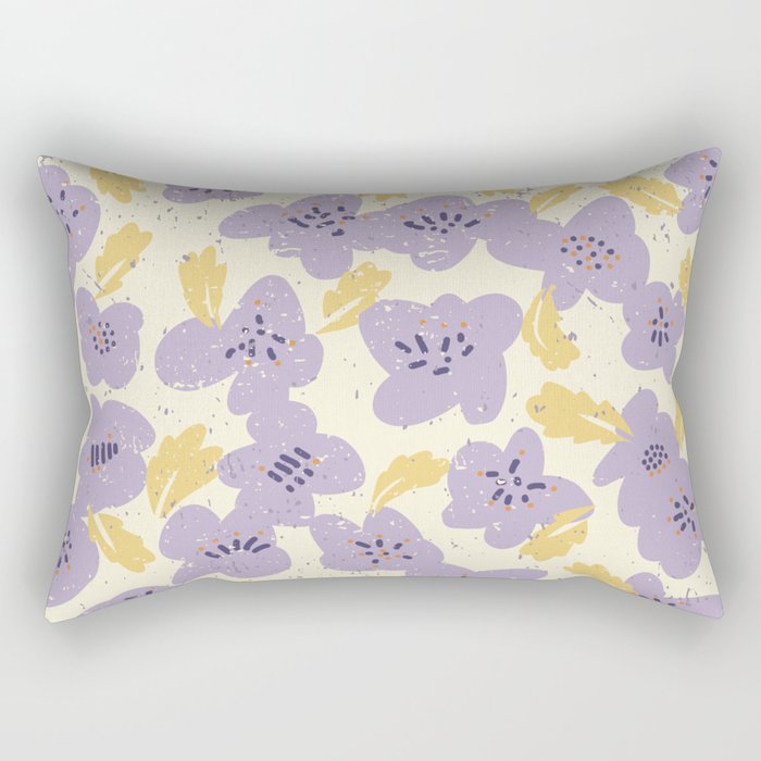 Big flowers Lanvender Rectangular Pillow Gallery Image 1