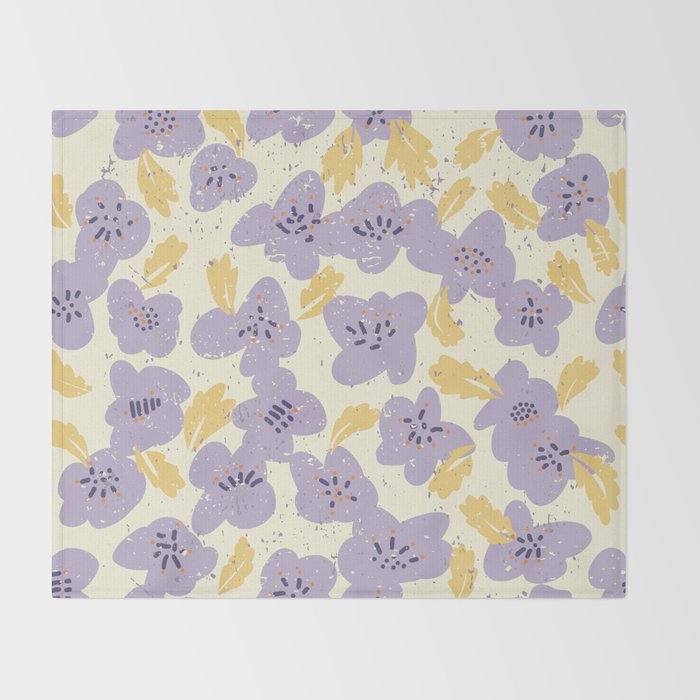 Big flowers Lanvender Throw Blanket Gallery Image 2