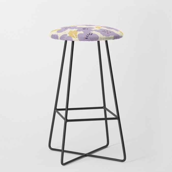 Big flowers Lanvender Stool Gallery Image 1
