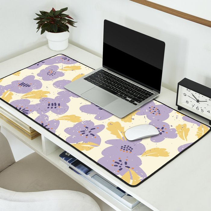 Big flowers Lanvender Desk Mat Gallery Image 2