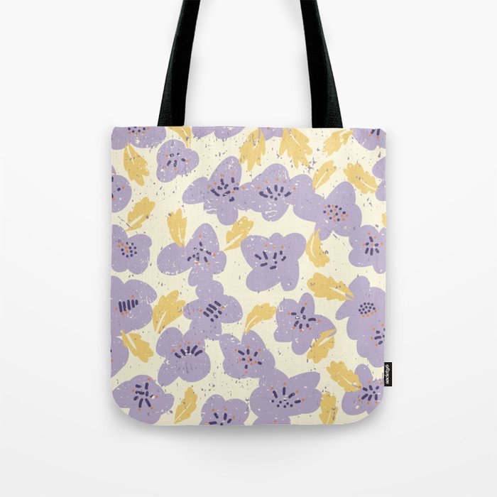 Big flowers Lanvender Tote Bag Gallery Image 1