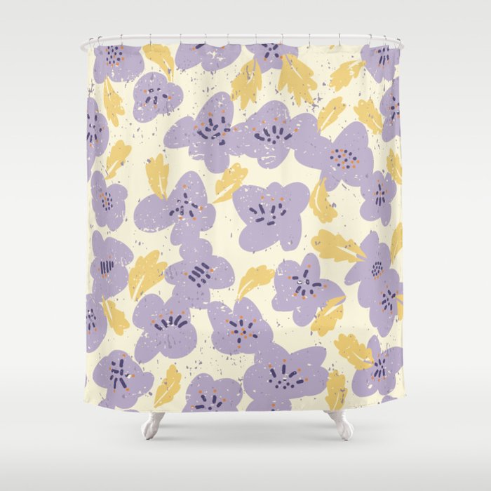 Big flowers Lanvender Shower Curtain Gallery Image 1