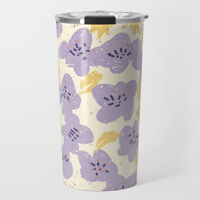 Big flowers Lanvender Travel Mug