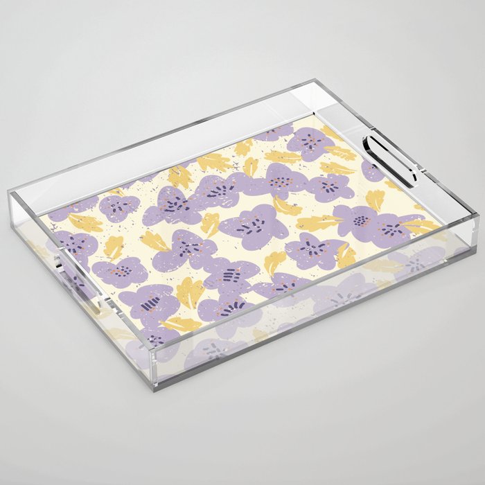Big flowers Lanvender Acrylic Tray Gallery Image 1