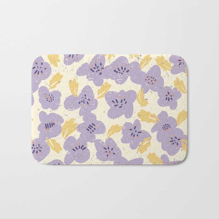 Big flowers Lanvender Bath Mat Gallery Image 1
