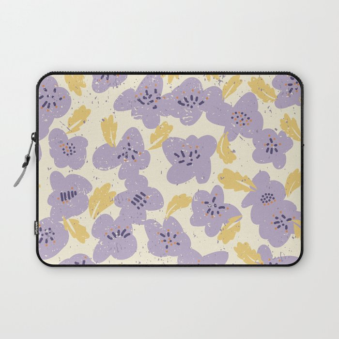 Big flowers Lanvender Laptop Sleeve Gallery Image 1
