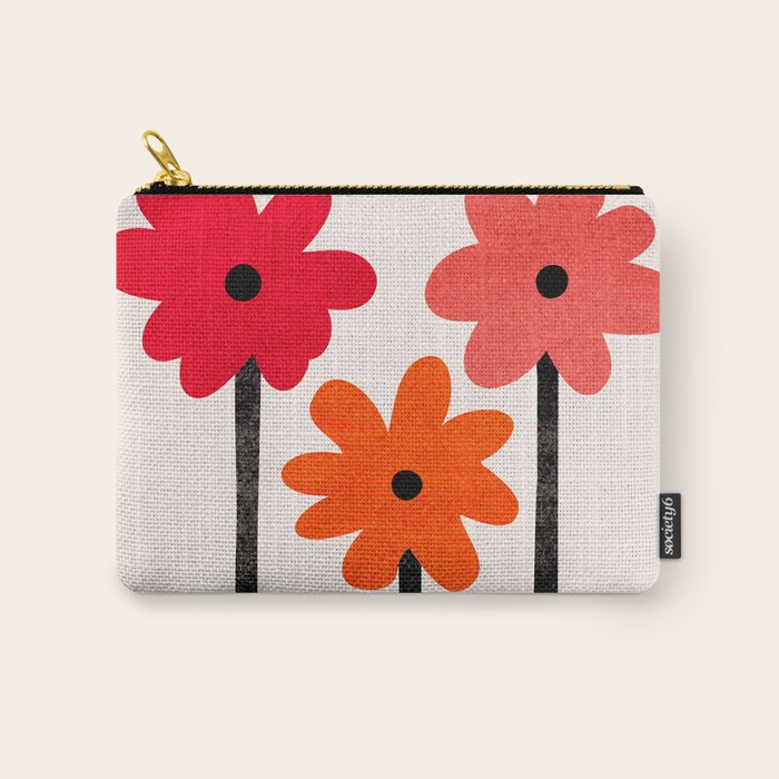 Scarlet Minimalist Red Floral Art Carry All Pouch Gallery Image 1