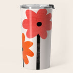 Scarlet Minimalist Red Floral Art Travel Mug Gallery Image 2