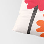 Scarlet Minimalist Red Floral Art Pillow Sham Gallery Image 4