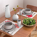 Scarlet Minimalist Red Floral Art Placemat Gallery Image 2