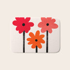 Scarlet Minimalist Red Floral Art Bath Mat Gallery Image 1