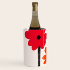 Scarlet Minimalist Red Floral Art Wine Chiller Gallery Image 2