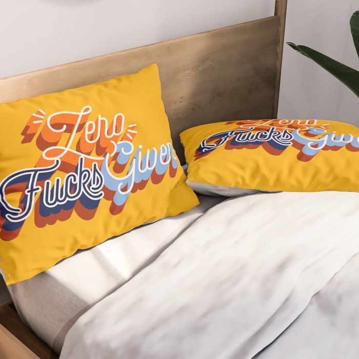 Zero F*cks Given - Yellow & Blue Palette Pillow Sham Gallery Image 2