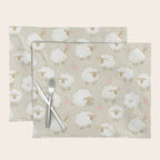 Cute Fluffy Sheep Pattern Placemat Gallery Image 1