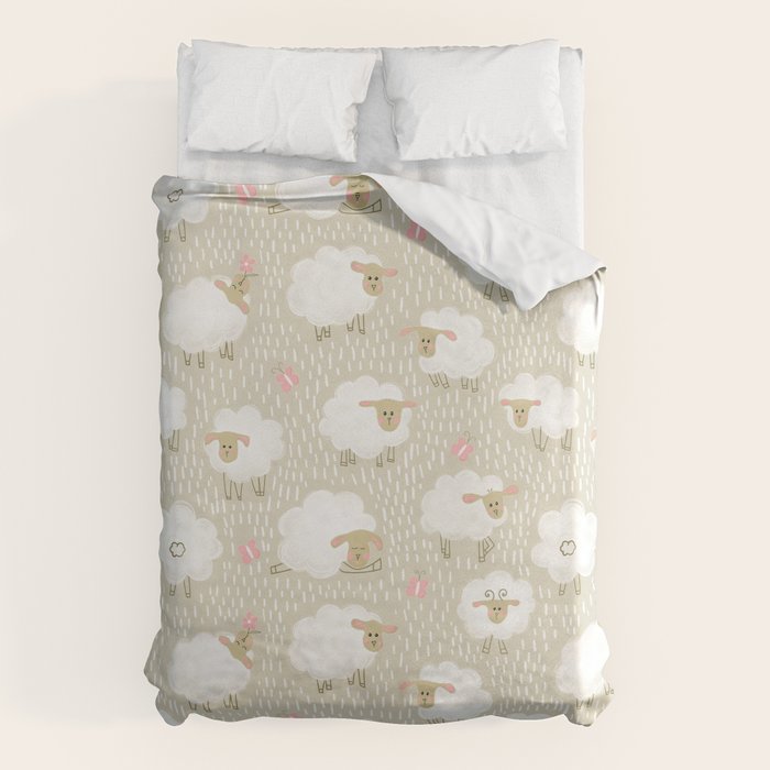Cute Fluffy Sheep Pattern Duvet Cover Gallery Image 6