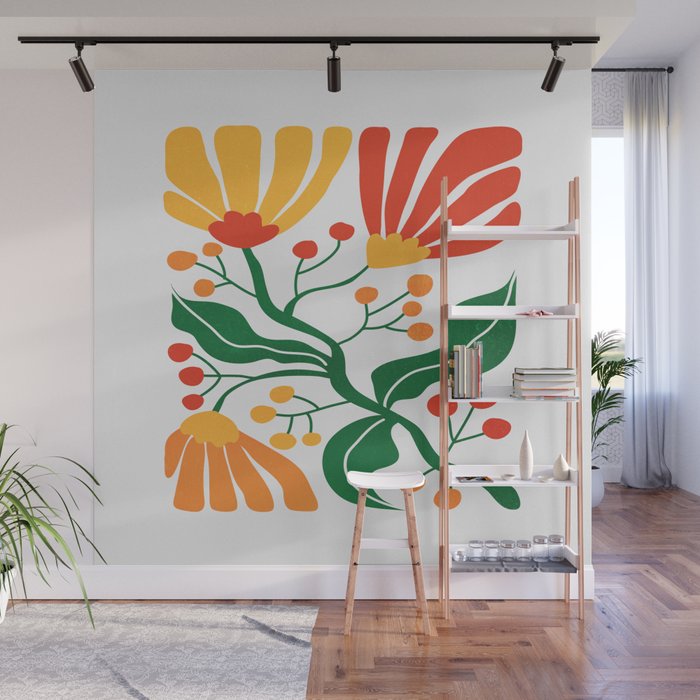 Cinnabar & Supernova: Les Fleurs | Flower Market 03 Wall Mural Gallery Image 1