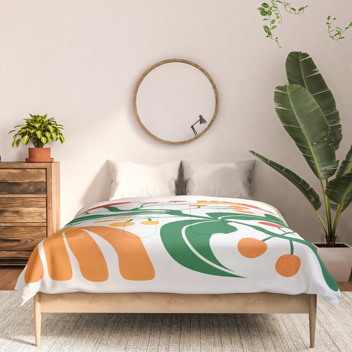 Cinnabar & Supernova: Les Fleurs | Flower Market 03 Comforter Gallery Image 3