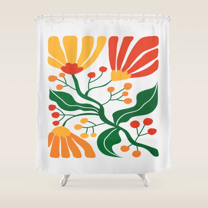 Cinnabar & Supernova: Les Fleurs | Flower Market 03 Shower Curtain Gallery Image 1
