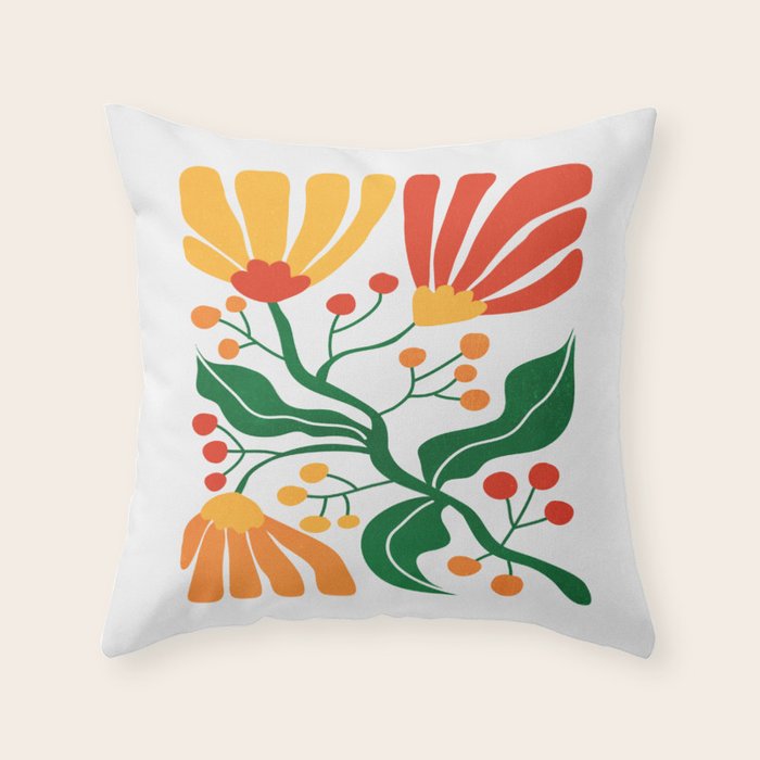 Cinnabar & Supernova: Les Fleurs | Flower Market 03 Throw Pillow Gallery Image 6