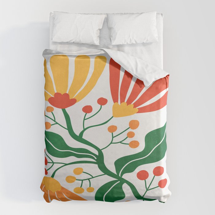 Cinnabar & Supernova: Les Fleurs | Flower Market 03 Duvet Cover Gallery Image 1