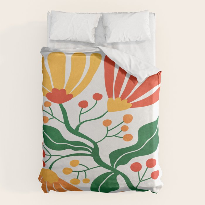 Cinnabar & Supernova: Les Fleurs | Flower Market 03 Duvet Cover Gallery Image 6