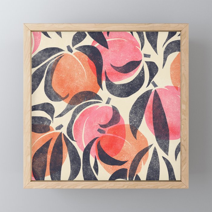 Peaches - pink & midnight  Mini Art Print Gallery Image 1