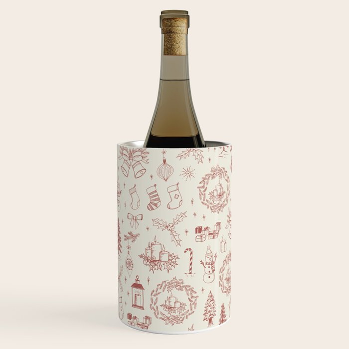 Christmas Toile // Vintage Red Wine Chiller Gallery Image 3