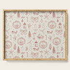 Christmas Toile // Vintage Red Serving Tray Gallery Image 1