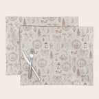 Christmas Toile // Vintage Red Placemat Gallery Image 1