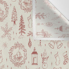 Christmas Toile // Vintage Red Wall Tapestry Gallery Image 3