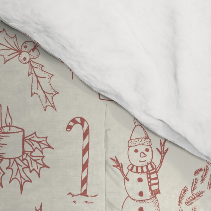 Christmas Toile // Vintage Red Comforter Gallery Image 4