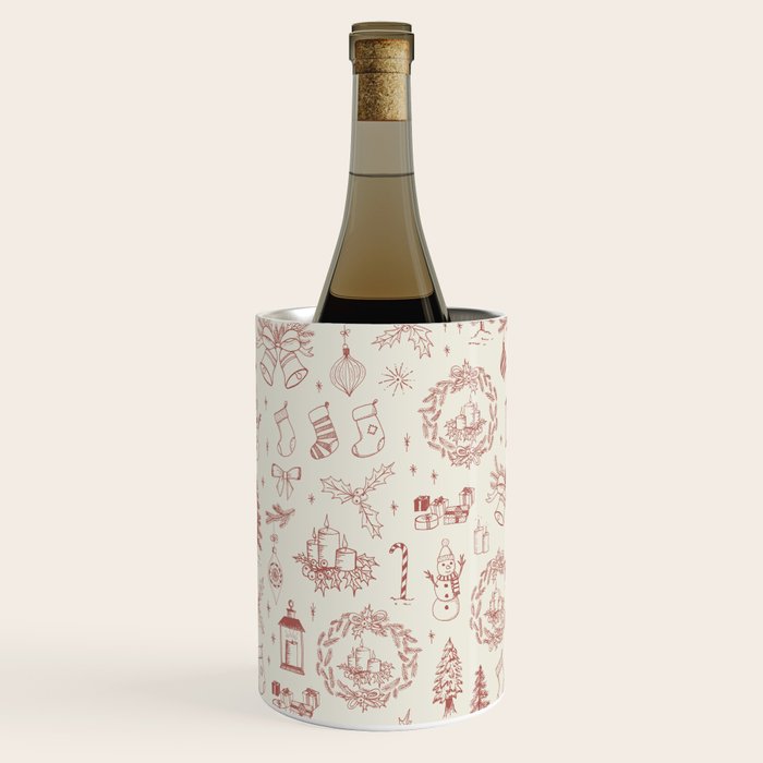 Christmas Toile // Vintage Red Wine Chiller Gallery Image 2