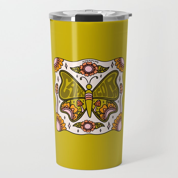 Capricorn Butterfly Travel Mug Gallery Image 1