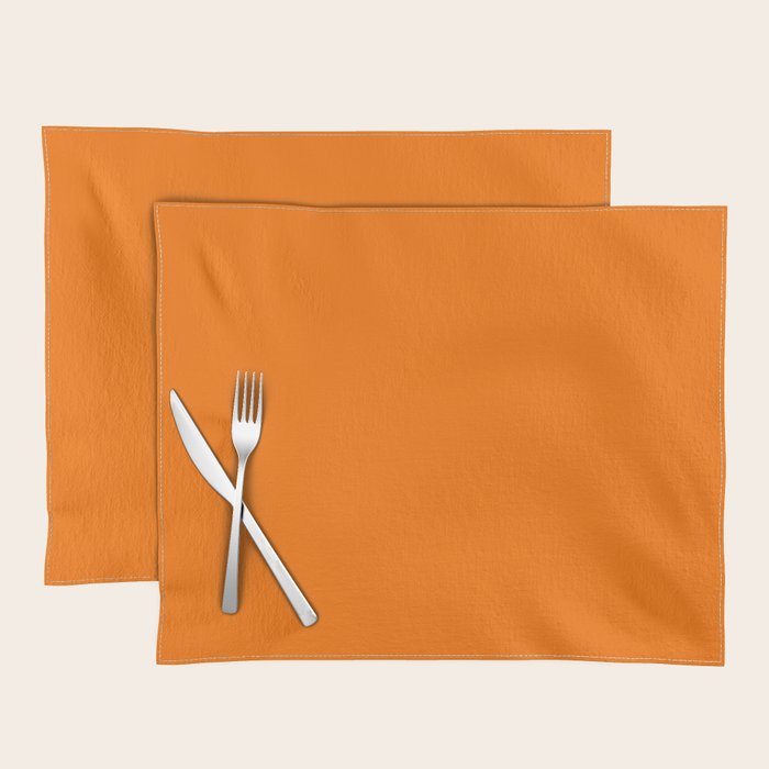 Bright Neon Orange Russet 2018 Fall Winter Color Trends Placemat Gallery Image 1