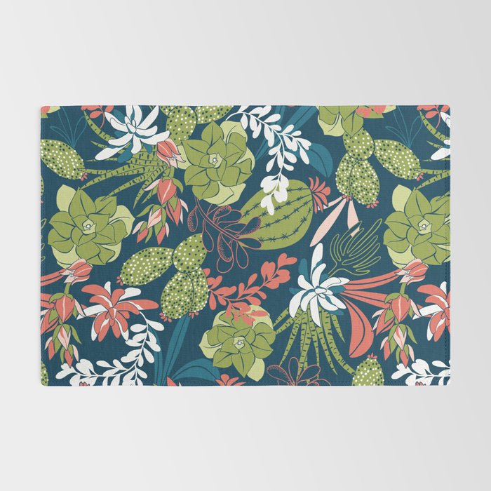 Succulent Garden Navy Rug Gallery Image 2