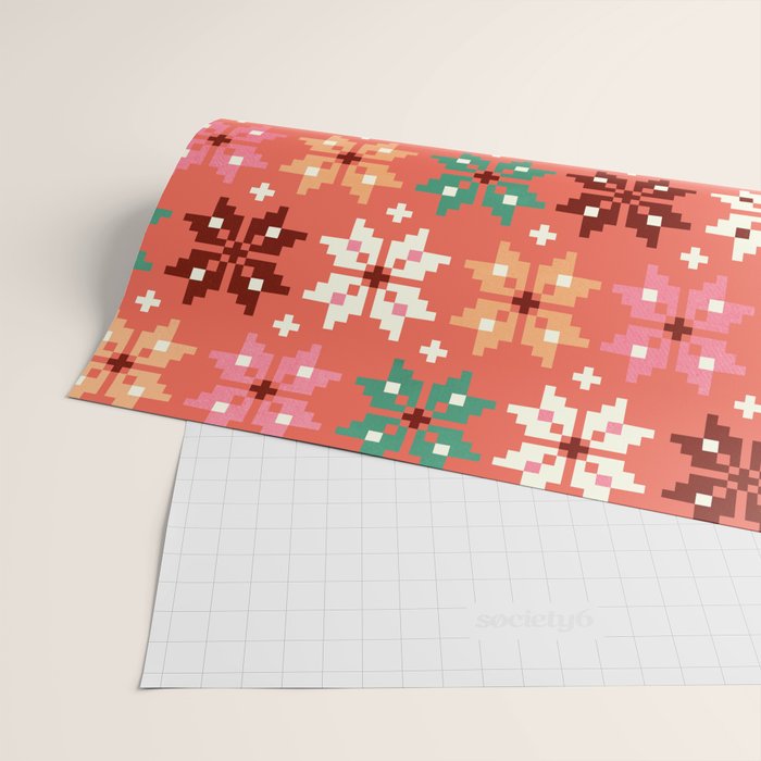 Winter Quilt Pattern no2 Wrapping Paper Gallery Image 2
