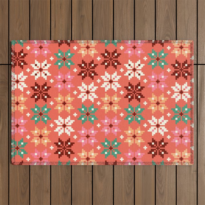 Winter Quilt Pattern no2 Outdoor Rug Gallery Image 1