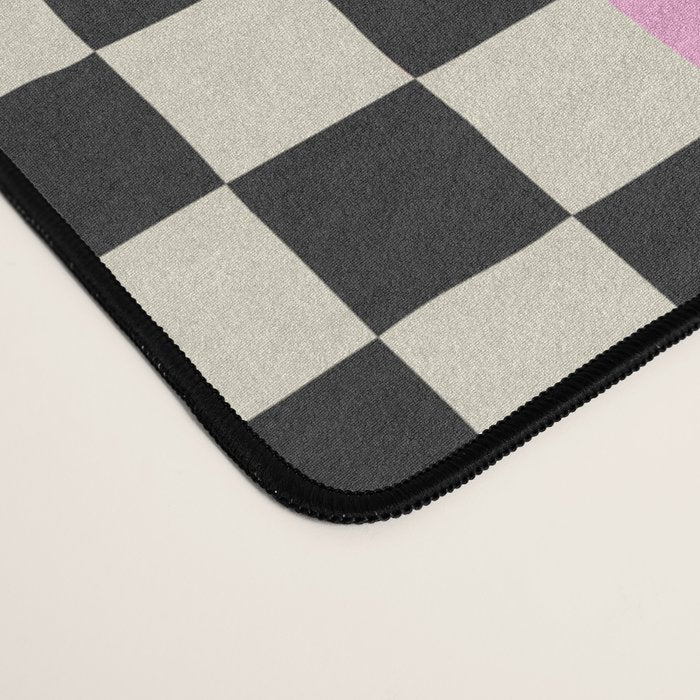Colorful retro checkered patchwork pattern Desk Mat Gallery Image 4
