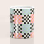Colorful retro checkered patchwork pattern Coffee Mug Gallery Image 4