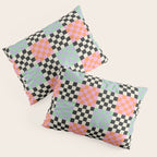 Colorful retro checkered patchwork pattern Pillow Sham Gallery Image 3