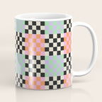 Colorful retro checkered patchwork pattern Coffee Mug Gallery Image 1