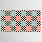 Colorful retro checkered patchwork pattern Tablecloth Gallery Image 2