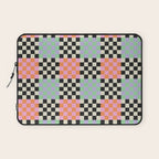 Colorful retro checkered patchwork pattern Laptop Sleeve Gallery Image 1