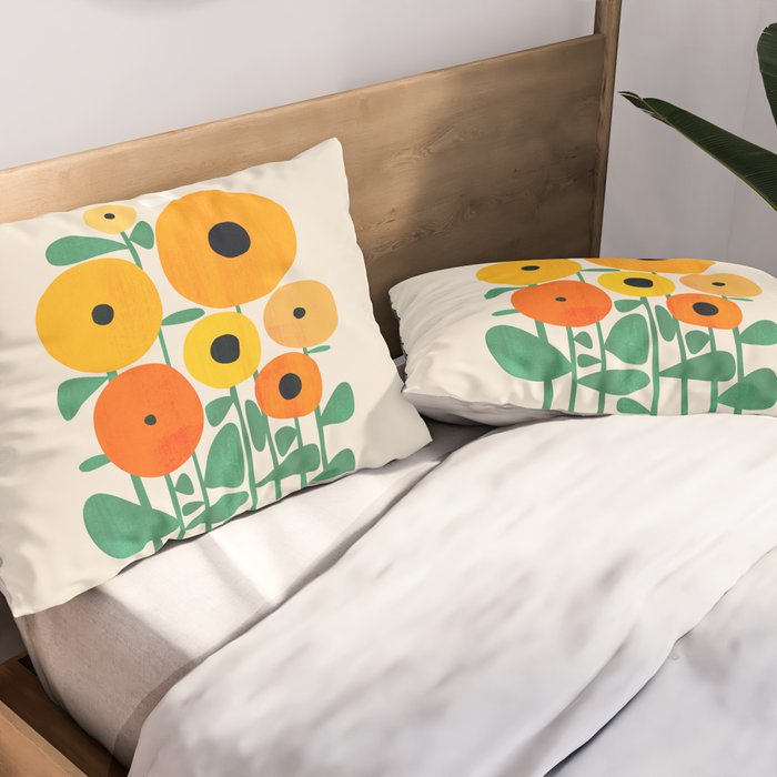 Sunflower and Bee Pillow Sham Gallery Image 2