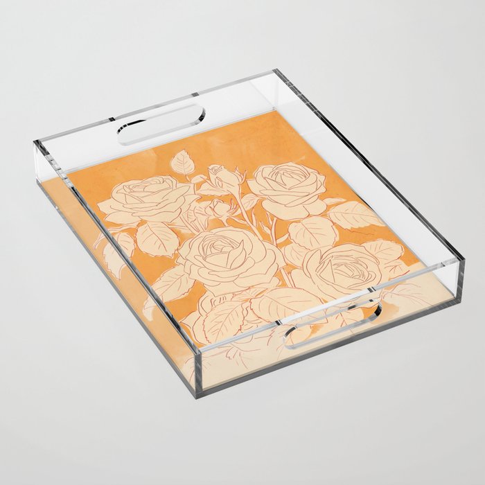 White Roses 2 Acrylic Tray Gallery Image 1