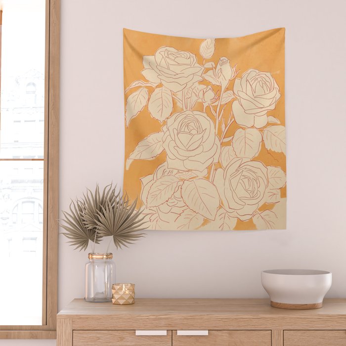 White Roses 2 Wall Tapestry Gallery Image 2