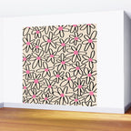 Joyful Flower Lines - b/w pink Wall Mural Gallery Image 2
