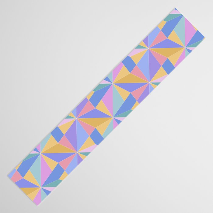 Kaleidoscope Tile Pattern V Bright Pastel Table Runner Gallery Image 3