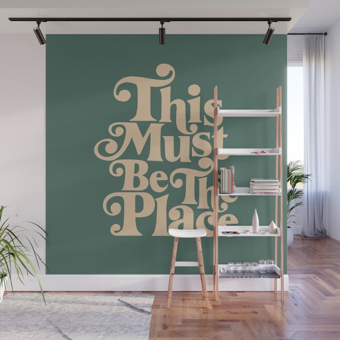 This Must Be The Place - Green & Beige Wall Mural Gallery Image 1